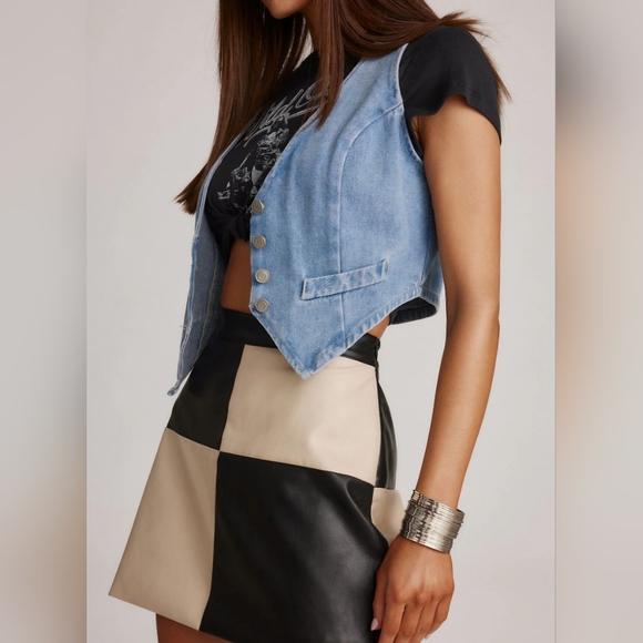 #472 🛑36 S,M,L  Fabulous BOHO Jeans Buttoned Vest Top  Jacket - Picture 7 of 7